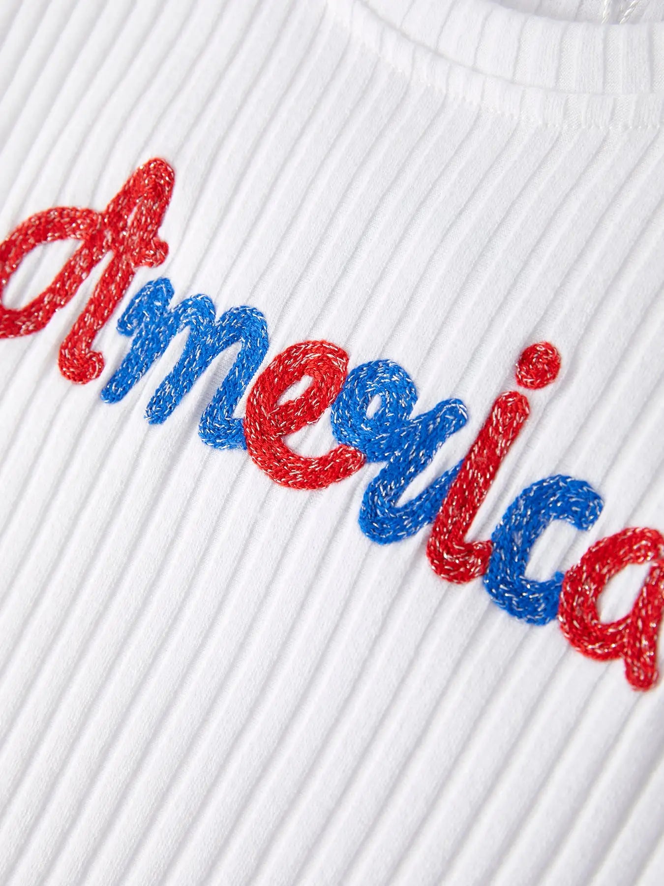 Girls “America”Top+Denim Shorts Set {IN STOCK}