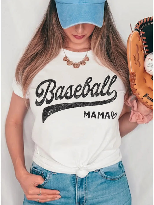 Baseball Mama Graphic Tshirts- Cream {IN STOCK}
