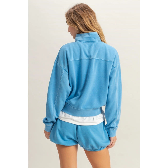 HYFVE Pullover Half Zip Up Terry Sweatshirt