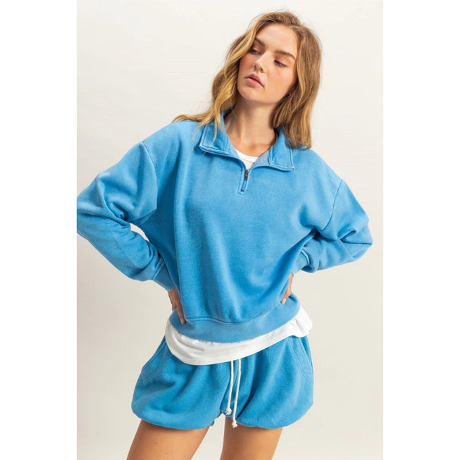 HYFVE Pullover Half Zip Up Terry Sweatshirt