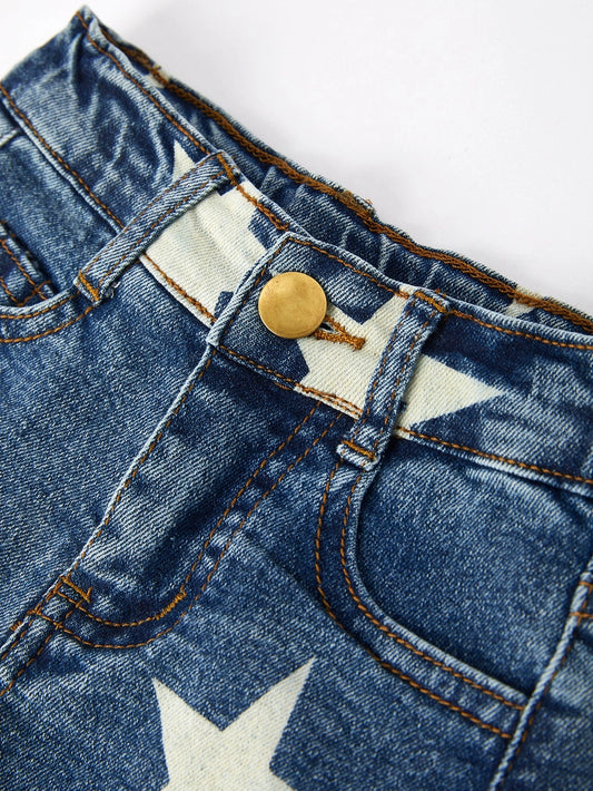 Girls “America”Top+Denim Shorts Set {IN STOCK}