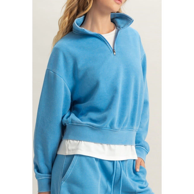 HYFVE Pullover Half Zip Up Terry Sweatshirt